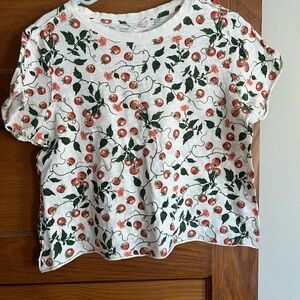 Maeve Cream Tomato Vine Boxy Tee